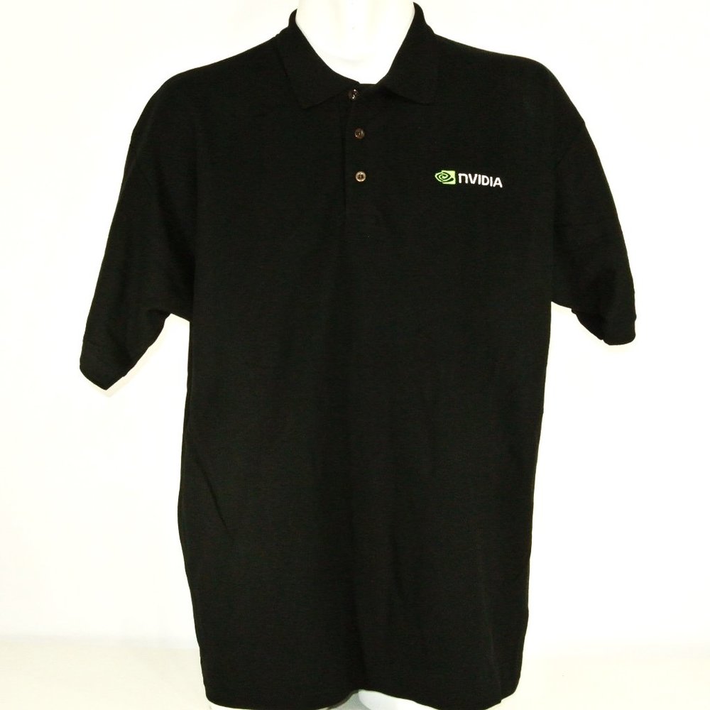 NVIDIA Tech Employee Uniform Black Polo Shirt Size NEW Size M Medium
